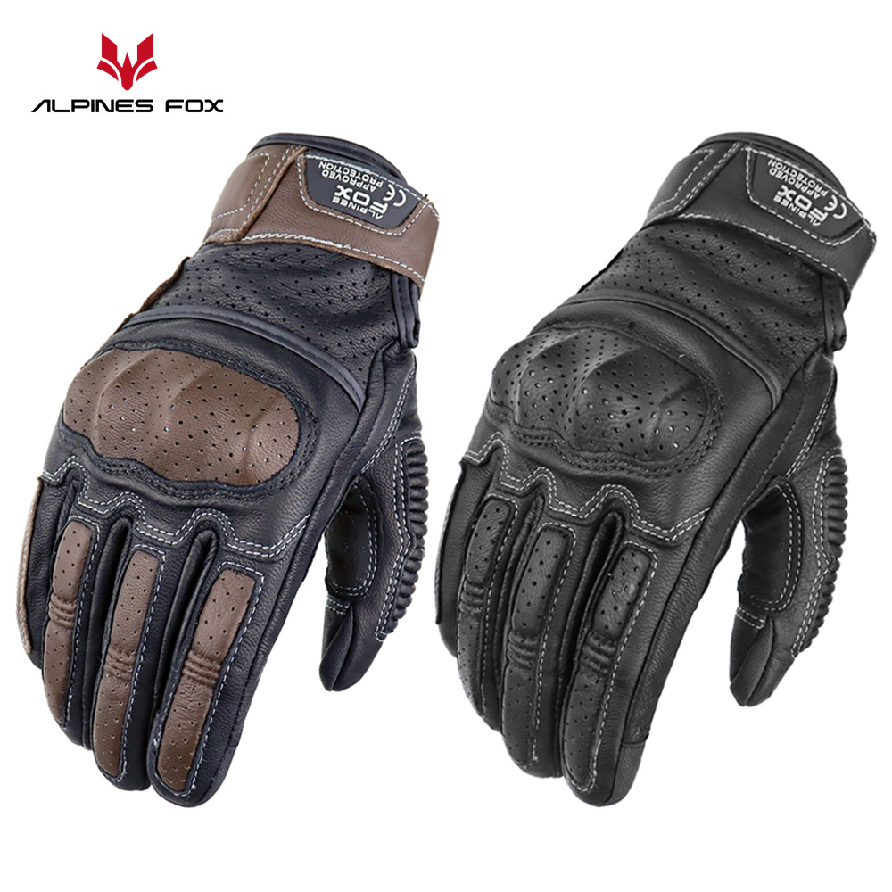 Motorcycle Gear Alpine - Винтажные мотоциклетные перчатки из натуральной кожи,